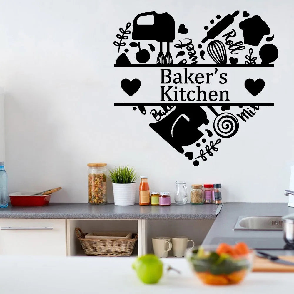 Diy Custom Name Kitchen Wall Stickers Home Decoration Accessories For Kitchen Decoration Wall Decal Home Decor