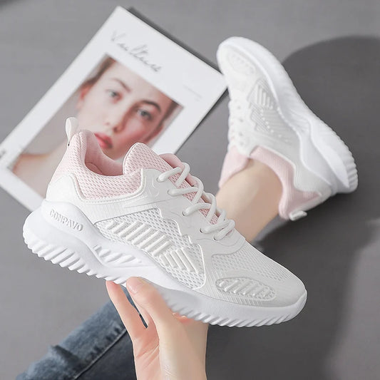 Women shoes running shoes wild breathable single net shoes women fashion trend student sneaker casual shoes white shoes