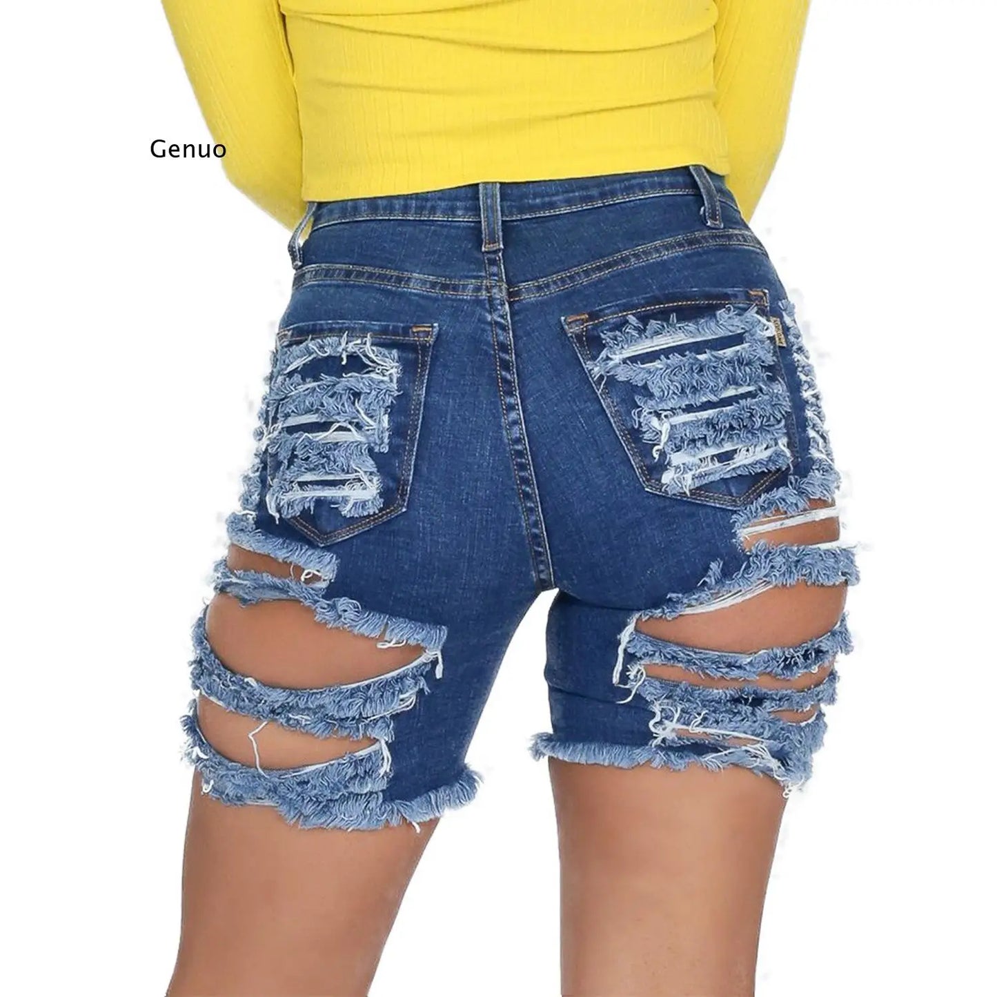 Summer Woman Trendy Ripped Denim Shorts Fashion Sexy High Waist Jeans Shorts Street Hipster Shorts Clothes