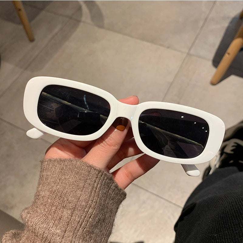 Classic White Rectangular Women's Sunglasses New Fashion Small Retro Brand Designer Square Sun Glasses Female Lady Eyeglass