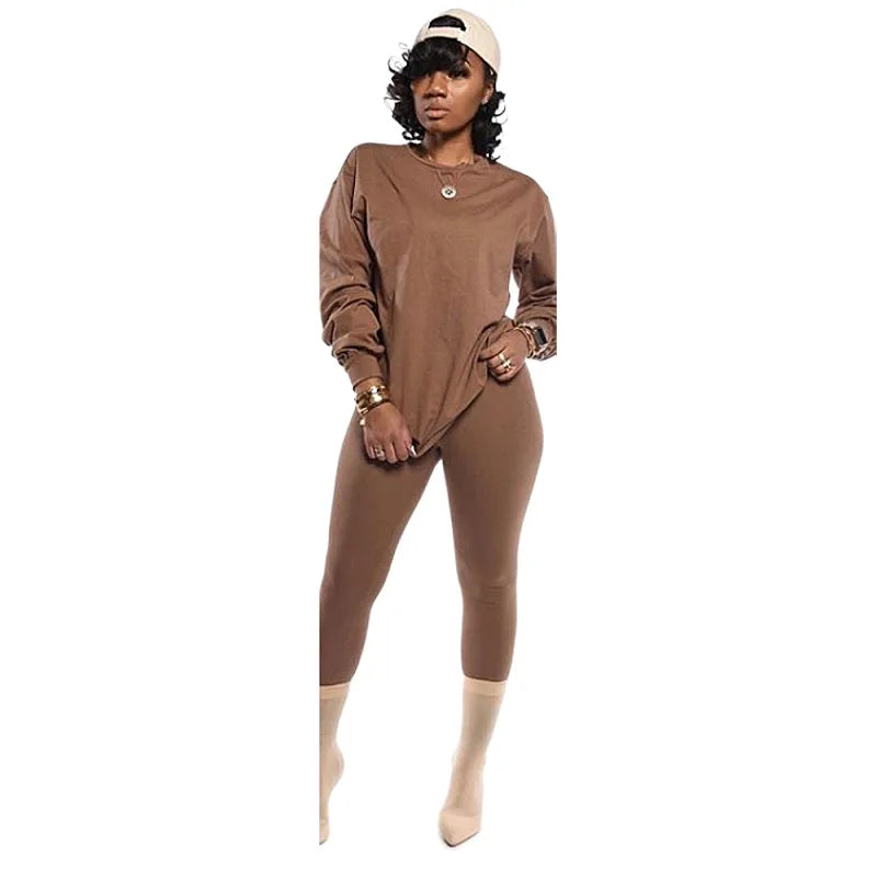 new two piece set women 2 piece set stacked leggings clothes for women outfits stacked pants tracksuit