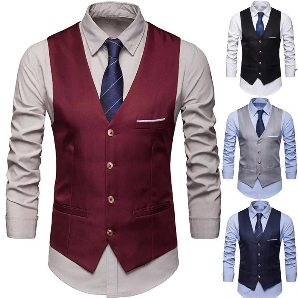 I -Jewelry S-6XL Mens Suit Vest Male Waistcoat Gilet Homme Casual Sleeveless Formal Business Vest chaleco hombre