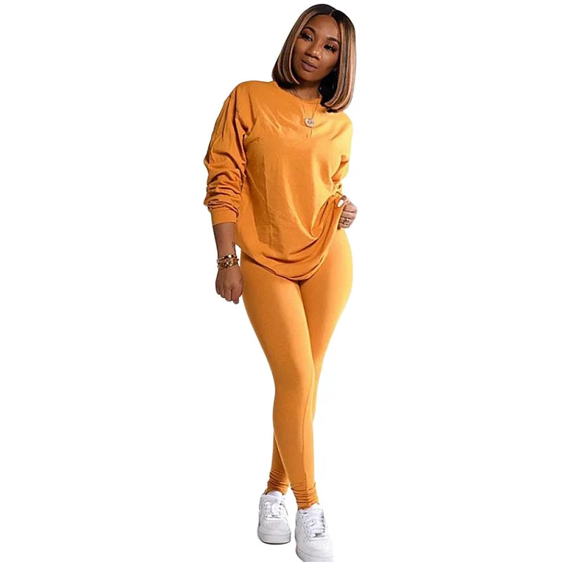 new two piece set women 2 piece set stacked leggings clothes for women outfits stacked pants tracksuit