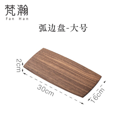 Fanhan Black Walnut Wood Pallet Thickened Heat Insulation Tea Table Cup Plate Creative Snacks Plate New Chinese Style