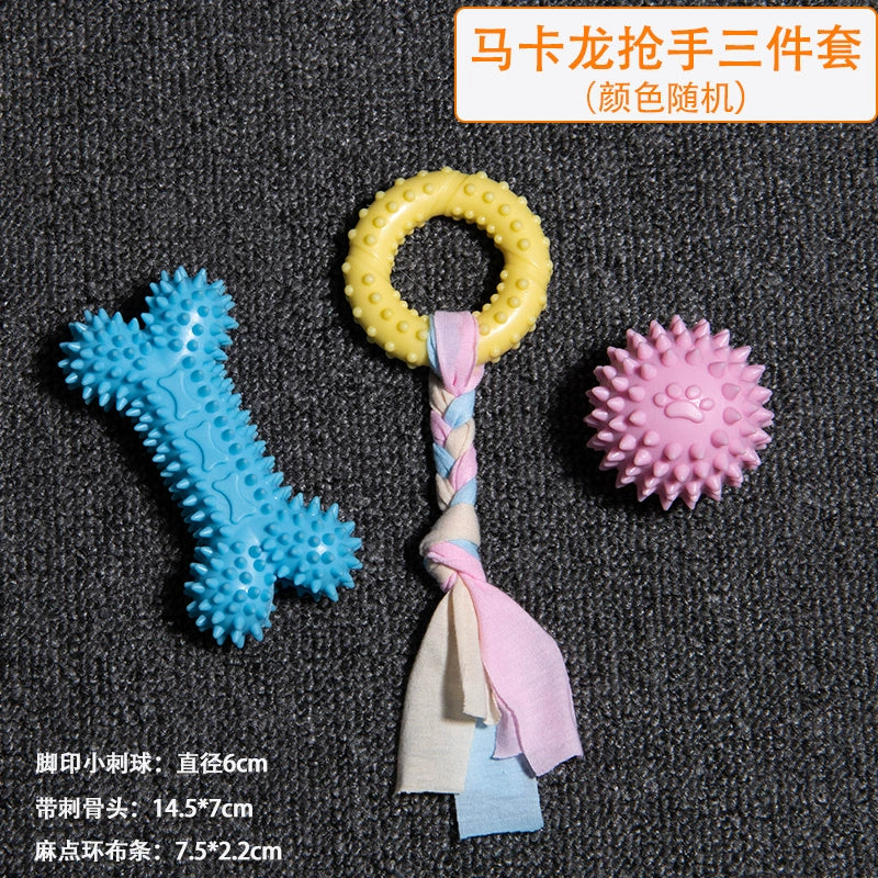 Dog Toy Rubber Ball Dog Chew Bite-Resistant Molar Rod Small and Medium-Sized Puppy Teddy/Pomeranian Pet Relieving Stuffy Handy Gadget