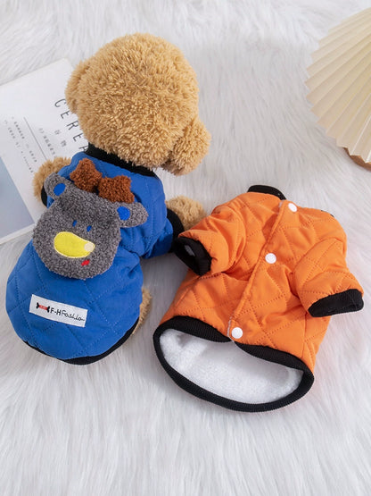 Dog Clothes Autumn and Winter Thickened Padded Jacket Teddy Bichon Snow Rena Puppies Pets Cat Cute Fleece-Lined Cotton-Padded Clothes