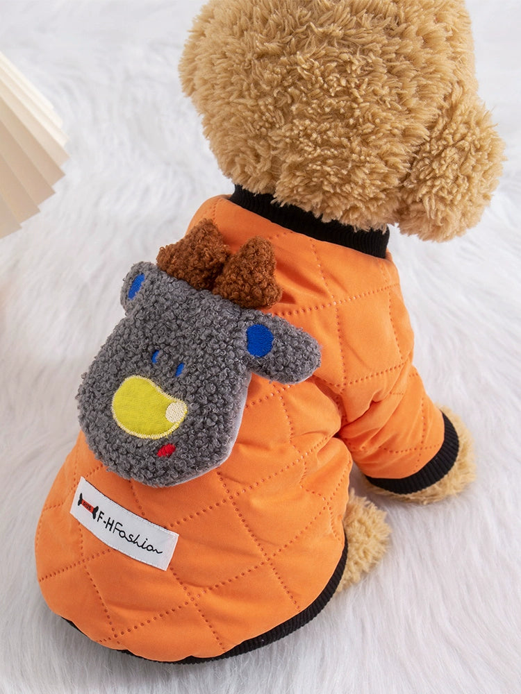 Dog Clothes Autumn and Winter Thickened Padded Jacket Teddy Bichon Snow Rena Puppies Pets Cat Cute Fleece-Lined Cotton-Padded Clothes