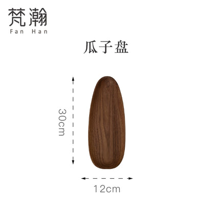 Fanhan Black Walnut Wood Pallet Thickened Heat Insulation Tea Table Cup Plate Creative Snacks Plate New Chinese Style
