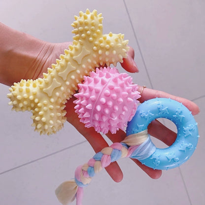 Dog Toy Rubber Ball Dog Chew Bite-Resistant Molar Rod Small and Medium-Sized Puppy Teddy/Pomeranian Pet Relieving Stuffy Handy Gadget