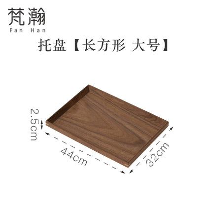 Fanhan Black Walnut Wood Pallet Thickened Heat Insulation Tea Table Cup Plate Creative Snacks Plate New Chinese Style