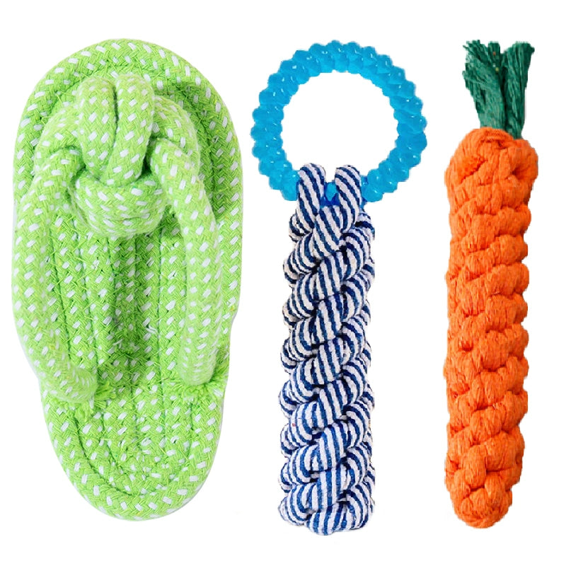 Large Cotton Knot Dog Toy Bite-Resistant Molar Rod Teddy Bichon Interactive Self-Heating Relieving Stuffy Pet Chews Supplies