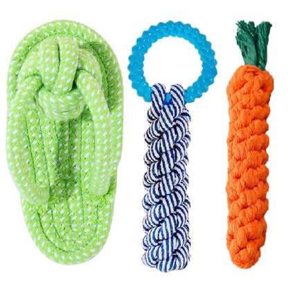 Large Cotton Knot Dog Toy Bite-Resistant Molar Rod Teddy Bichon Interactive Self-Heating Relieving Stuffy Pet Chews Supplies