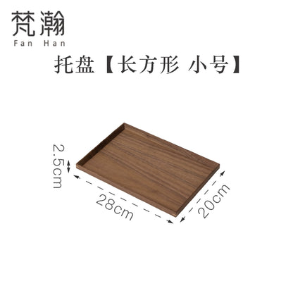 Fanhan Black Walnut Wood Pallet Thickened Heat Insulation Tea Table Cup Plate Creative Snacks Plate New Chinese Style