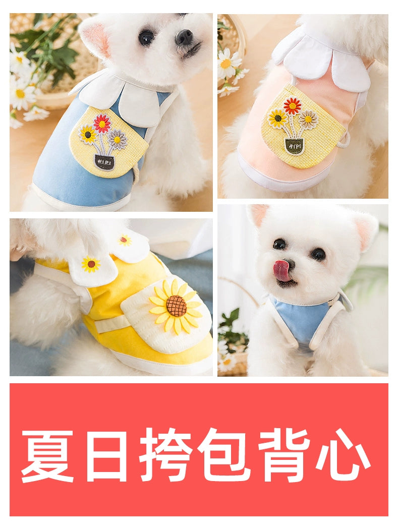 Little Daisy Shoulder Bag Puppy Clothes Summer Vest Thin Teddy Cat Pet Bichon Frise Small Size Dogs Summer