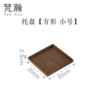 Fanhan Black Walnut Wood Pallet Thickened Heat Insulation Tea Table Cup Plate Creative Snacks Plate New Chinese Style