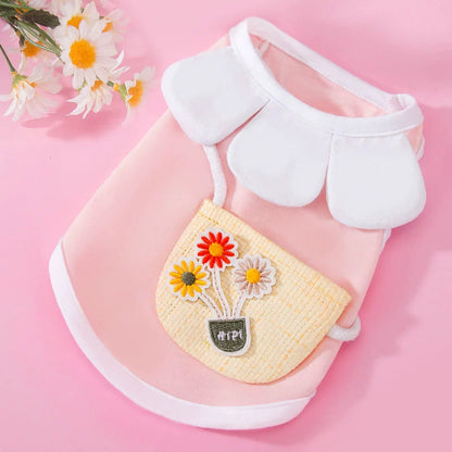 Little Daisy Shoulder Bag Puppy Clothes Summer Vest Thin Teddy Cat Pet Bichon Frise Small Size Dogs Summer