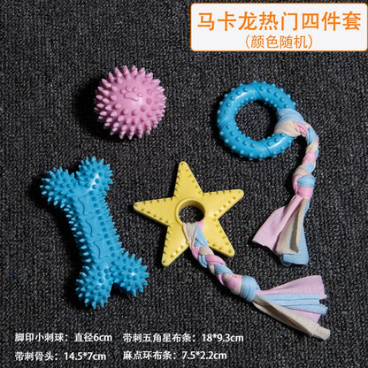 Dog Toy Rubber Ball Dog Chew Bite-Resistant Molar Rod Small and Medium-Sized Puppy Teddy/Pomeranian Pet Relieving Stuffy Handy Gadget