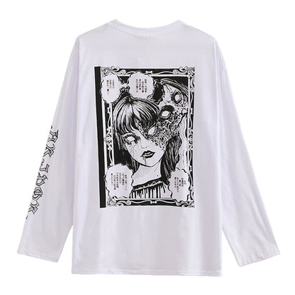 Sakurada Kawashima Ins Spring Weird Girl Long-Sleeved T-shirt