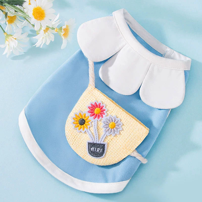 Little Daisy Shoulder Bag Puppy Clothes Summer Vest Thin Teddy Cat Pet Bichon Frise Small Size Dogs Summer