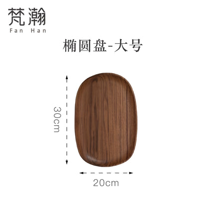 Fanhan Black Walnut Wood Pallet Thickened Heat Insulation Tea Table Cup Plate Creative Snacks Plate New Chinese Style