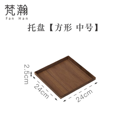 Fanhan Black Walnut Wood Pallet Thickened Heat Insulation Tea Table Cup Plate Creative Snacks Plate New Chinese Style