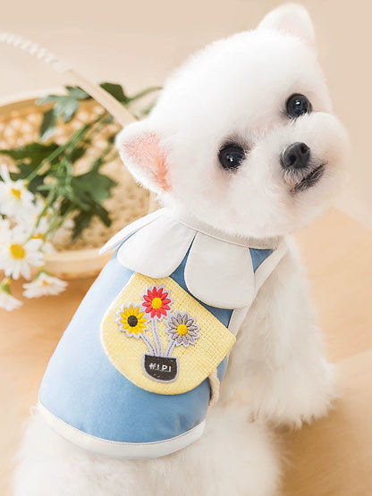 Little Daisy Shoulder Bag Puppy Clothes Summer Vest Thin Teddy Cat Pet Bichon Frise Small Size Dogs Summer