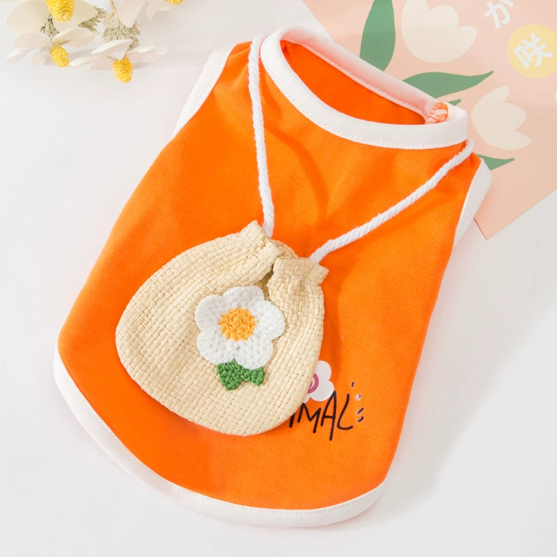 Little Daisy Shoulder Bag Puppy Clothes Summer Vest Thin Teddy Cat Pet Bichon Frise Small Size Dogs Summer