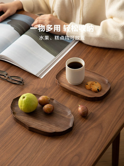 Fanhan Black Walnut Wood Pallet Thickened Heat Insulation Tea Table Cup Plate Creative Snacks Plate New Chinese Style