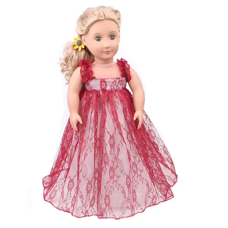 18 inch Girls Doll Winter Coat Dress Suit for 43cm Baby Doll Outfit Skirt