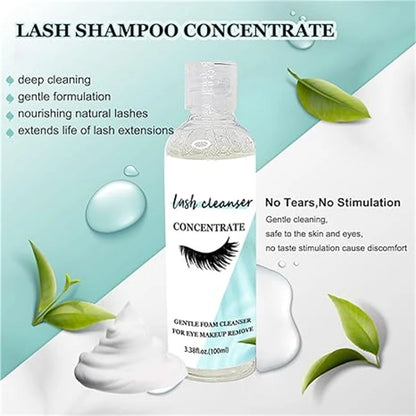 100ml Eyelash Concentrate Extension Shampoo Lash Foam Foaming Cleanser 10ml Plastic Measuring Cup Eyelashe Extension Makeup