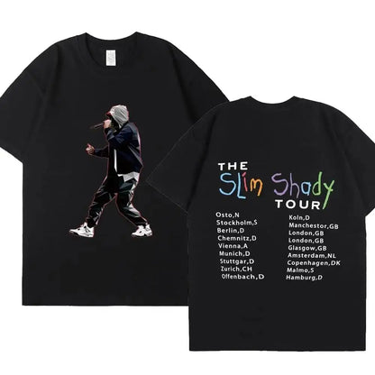 Eminem Graphic Print T Shirt Hip Hop Streetwear Rock T Shirt Short Sleeve Fashion Casual Crew Neck Plus Size T Shirt Women