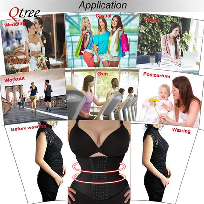 Qtree Dress Slimming Waist Trainer Belt Shapewear Women Belly Cincher Body Shaper