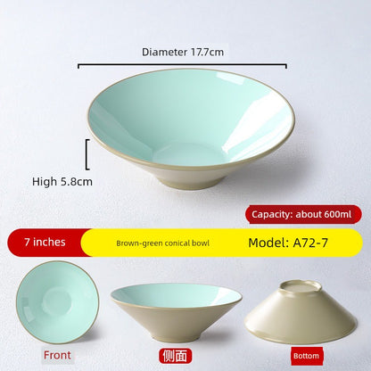 Melamine Rain-Hat Shaped Bowl Commercial Ramen Bowl River Snail Rice Noodle Bowl Noodle Restaurant Dedicated Noodles with Soy Sauce Wonton Pig's Knuckle Rice Spicy Hot Large Bowl