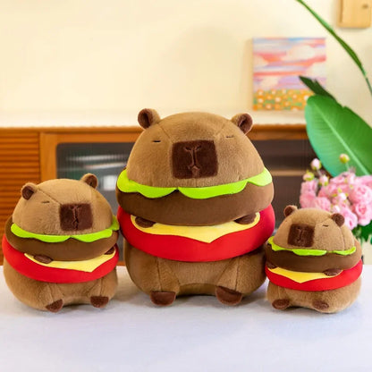 Cute Capybara Plush Toy Hamburger Shape Capibara Plush Toy Fluffty Kawaii Soft Plush Doll Best Birthday Gifts For Kids