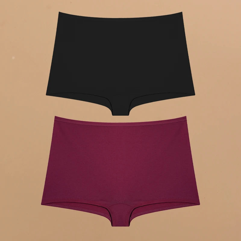 2pcs Women's Cotton Boxers Panties Female Seamless Sports Boyshorts Underwear Female Solid Soft Lingerie Safty Shorts XS-XL 2024