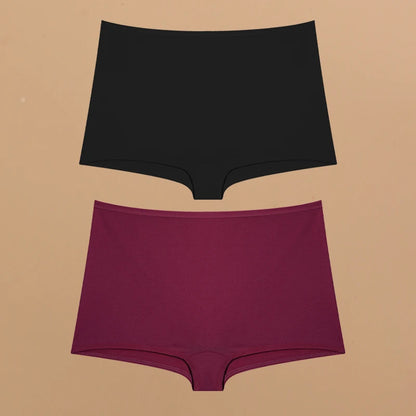 2pcs Women's Cotton Boxers Panties Female Seamless Sports Boyshorts Underwear Female Solid Soft Lingerie Safty Shorts XS-XL 2024