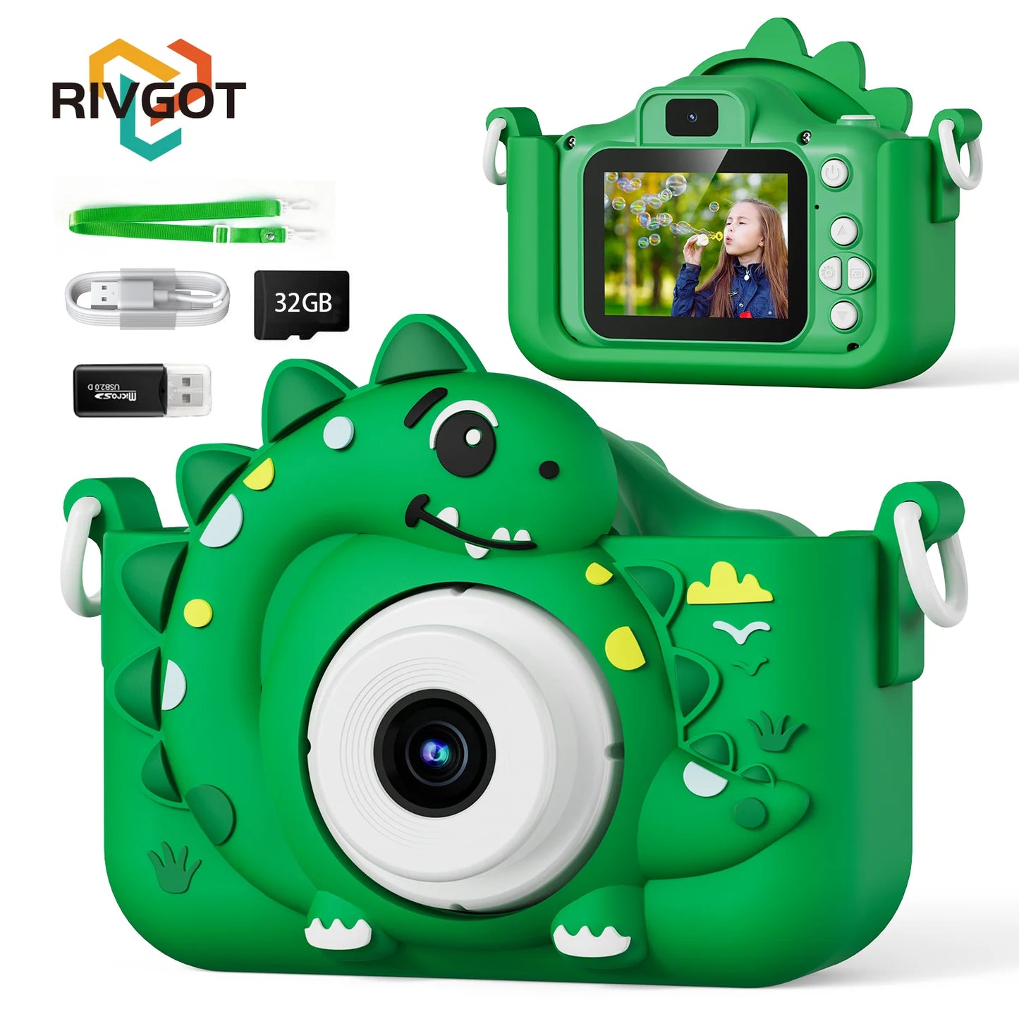 Mini Kids Cameras Cute Digital Children Camera With 32G Card Educational Toys 1080p HD Video Shooting For Baby Birthday Gifts