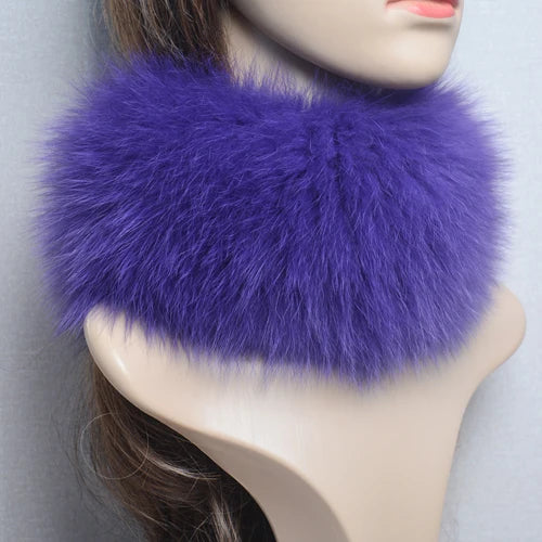 New Luxury Women Outdoor Fox Fur Ring Scarf Winter Good Elastic Knit Real Fox Fur Scarves Neck Warmer Natural Fur Headband Wrap