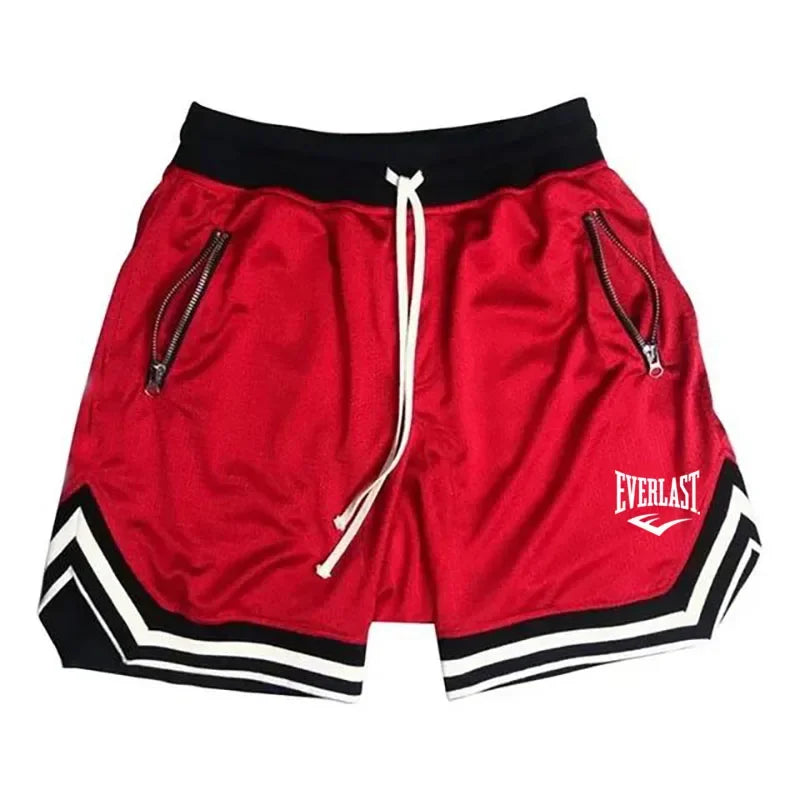 EVERLAST Fitness Sports Basketball Shorts Men's Summer Casual Loose Breathable Mesh Shorts Fashion Hip Hop Sweatpants