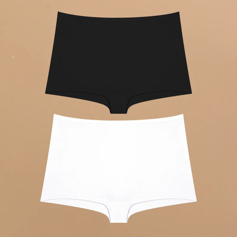 2pcs Women's Cotton Boxers Panties Female Seamless Sports Boyshorts Underwear Female Solid Soft Lingerie Safty Shorts XS-XL 2024