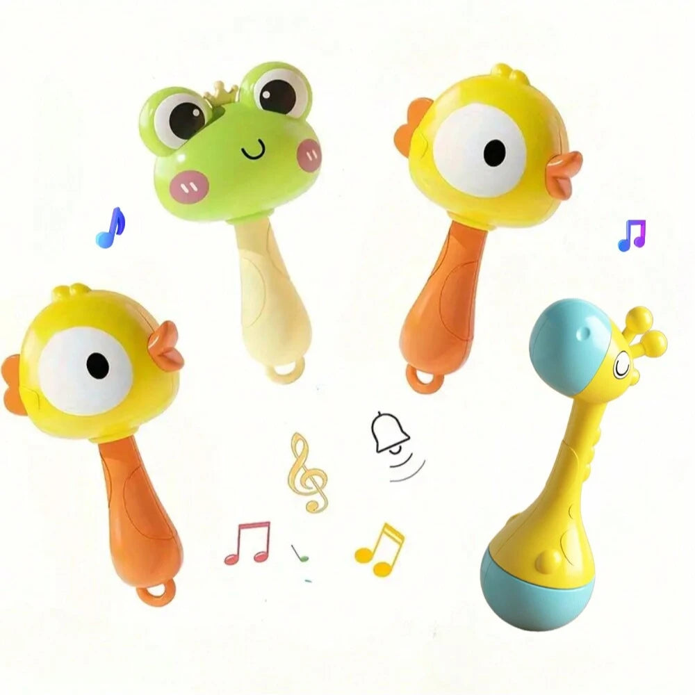 Cute animal Hand Cranked Bell - Early Childhood LearningToy That Enhances Grip Strength Promotes Visual And Auditory Development