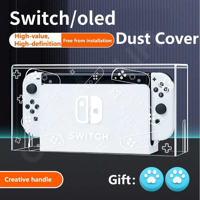 New Clear Dust Cover for Nintendo Switch Oled Protection Cover Protective Sleeve Acrylic Display Box Shell Ns Games Accessories