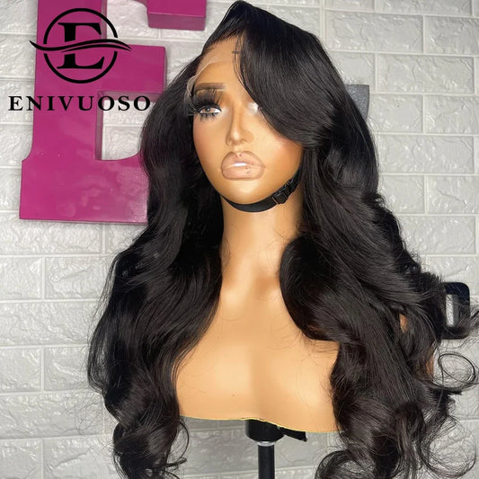 Body Wave 13x6 Lace Frontal Wig Pre Plucked with Baby Hair Natural Hairline Long Wavy Synthetic Lace Front Wigs For Black Women