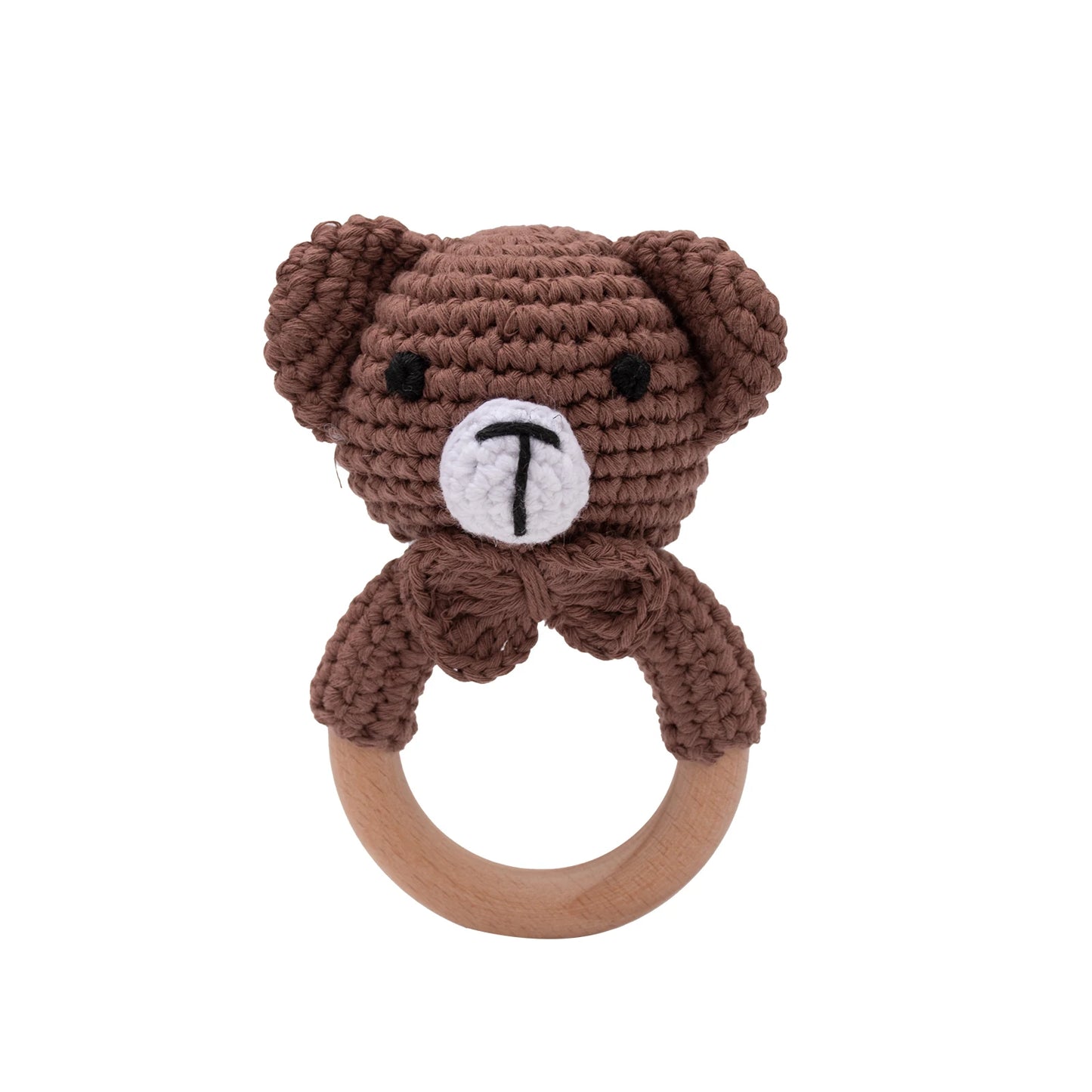 Baby Rattle Bear Crochet Animal Cartoon Music Rattle Toys for Baby Kawaii Teether Rattle Baby Toy 0 12 Months Montessori Toys