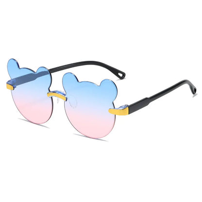 Kids Sun Sunglasses Bear Shape Children Glasses Trendy Girls Cartoon Eyeglasses Shades Driver Anti-Glare Boys Cartoon Sunglasses