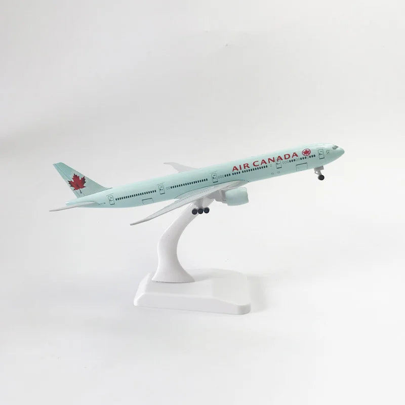 20CM Boeing 777 Air Canada Alloy Airplane Model Toy With Wheel Replica Aircraft Plane Boys for Collectible Display Gift