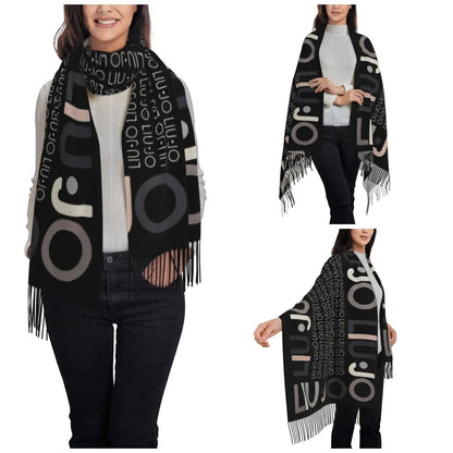 Liu Jo Scarf for Womens Winter Fall Shawl Wrap Luxury Brand Italian Long Shawl Scarf for Daily Wear