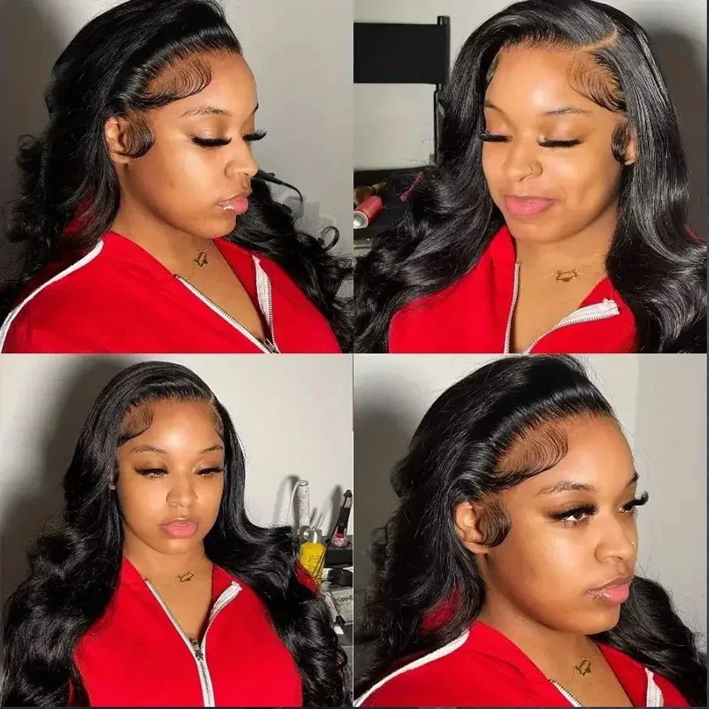 Body Wave 13x6 Synthetic Lace Frontal Wig Pre Plucked with Baby Hair