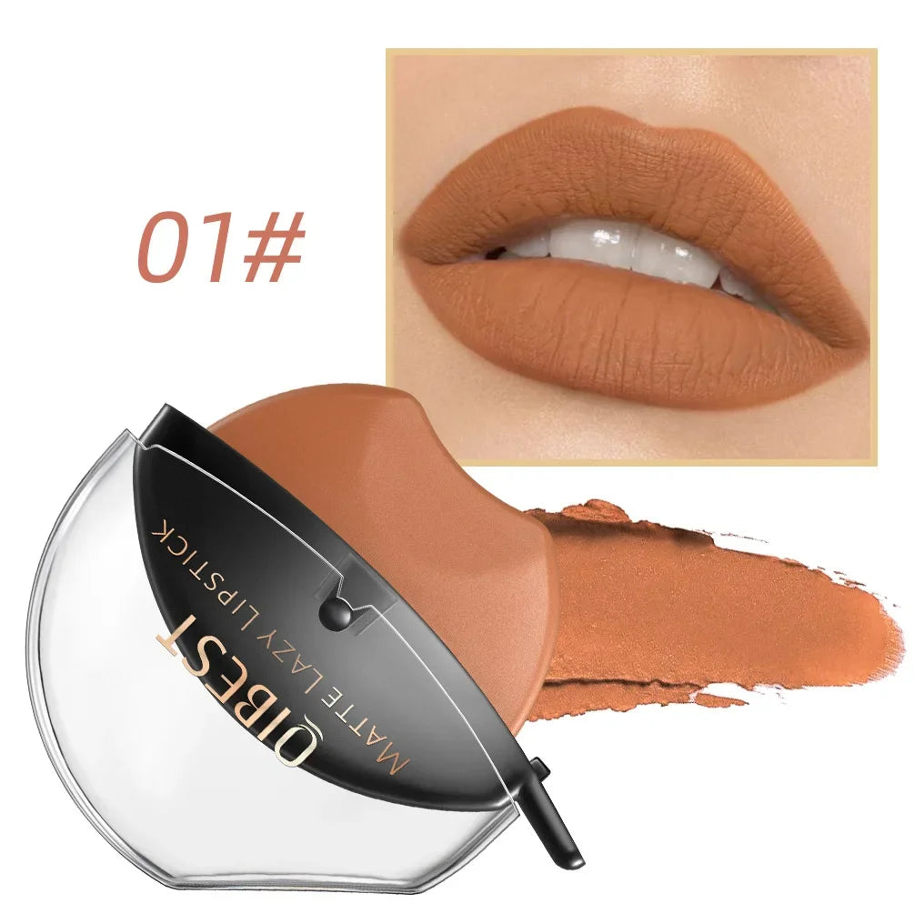 Lip-shaped Lipstick Makeup Lazy Lipstick Velvet Matte Moisturizing Lip Gloss Waterproof Non-stick Cup Long Lasting Makeup