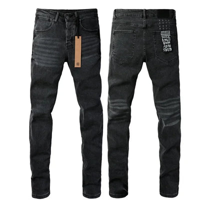 25SS New Men Streetwear Fashion KSUBI Cross Jeans Vintage Wash Do Old Patch Light Blue Stretch Slim Denim Trousers Brand Jeans